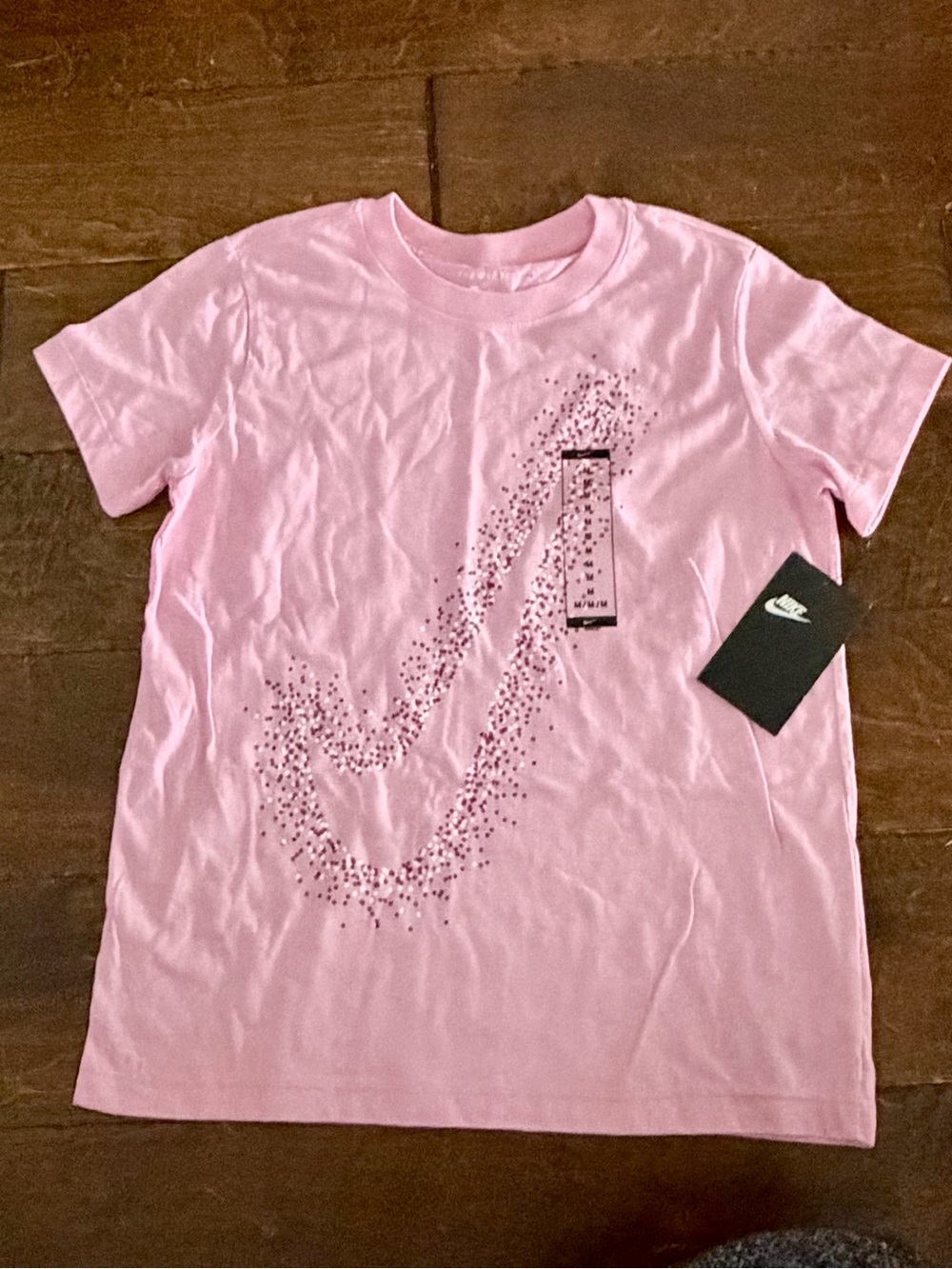 Nike Girls' Light Pink Short Sleeve Swoosh Tee